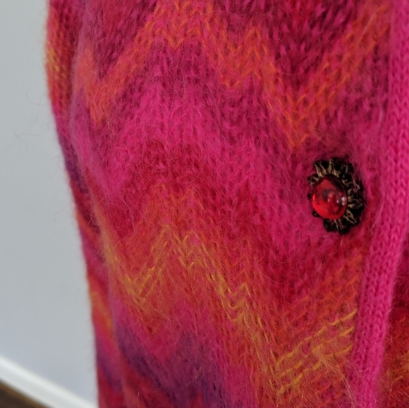 Vintage One Step Up Mohair Bright Zig Zag Sweater - Picture 7 of 10